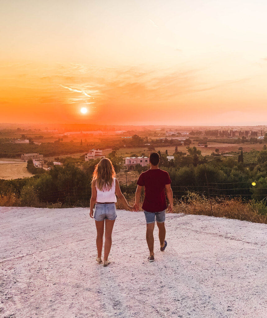 Couple walking at sunset on Kos