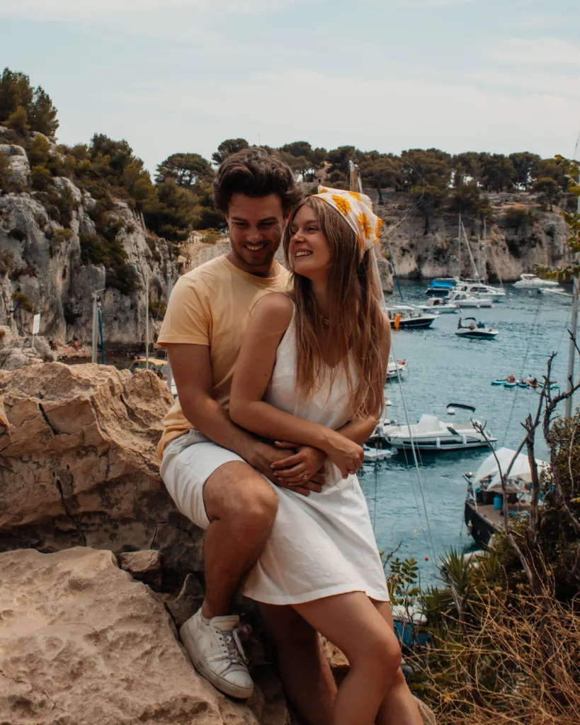 Lukas and Lore in Cassis, Provence with a view on the port
