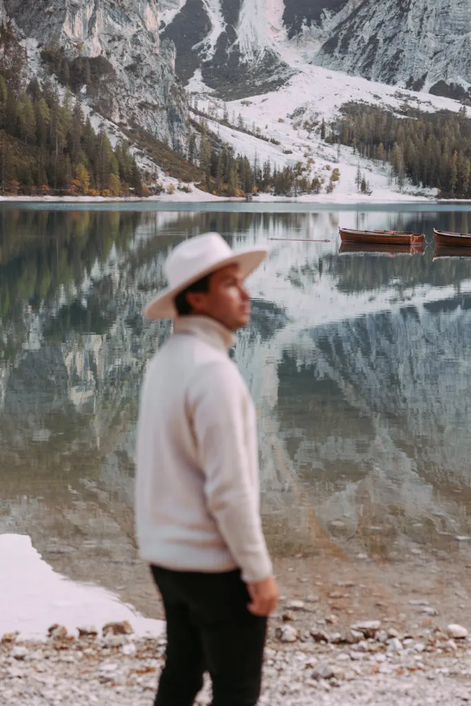 Lukas at Lago di Braies Dolomites Italy itinerary