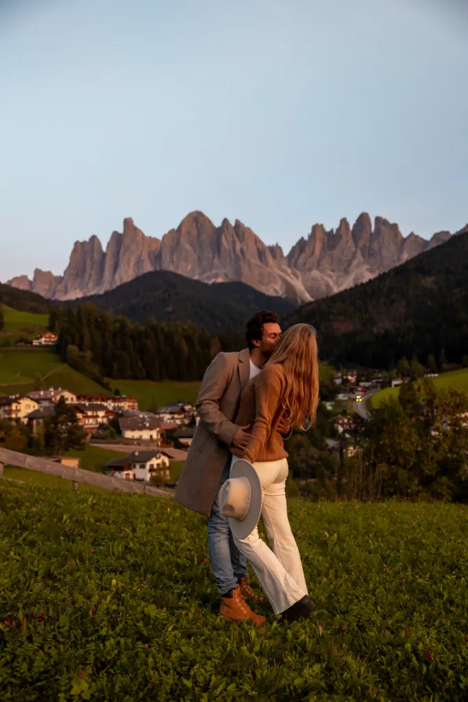 Val di Funes viewpoint with couple Lukas and Lore